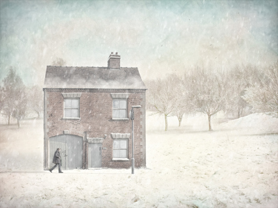 House in a snowy landscape