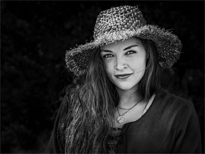 Girl in a straw hat